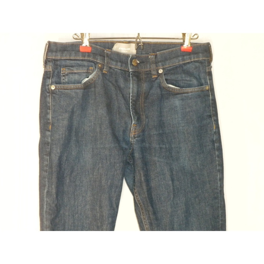 Everlane Jeans Mens 31x32 Blue Denim‎ The Slim Jean Stretch Mid Rise Dark Wash - Picture 4 of 11